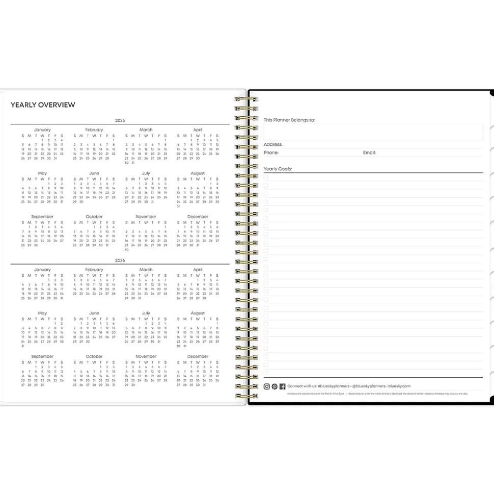 2025 Blue Sky Lolani 8.5" x 11" Weekly & Monthly Planner, Plastic Cover, Green/Gray (147968)