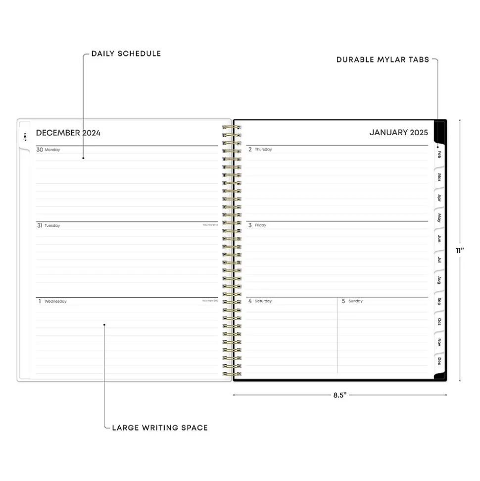2025 Blue Sky Lolani 8.5" x 11" Weekly & Monthly Planner, Plastic Cover, Green/Gray (147968)