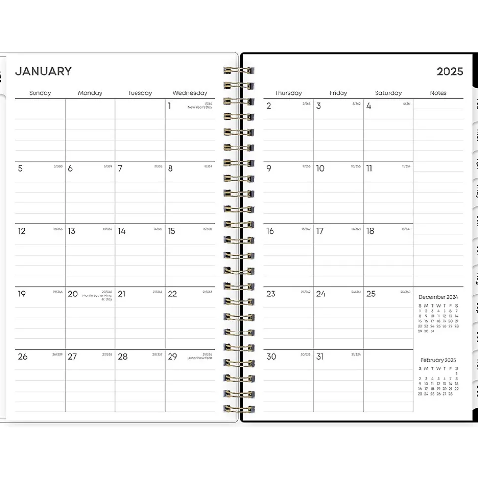 2025 Blue Sky Lolani 5" x 8" Weekly & Monthly Planner, Plastic Cover, Green/Gray (152462)
