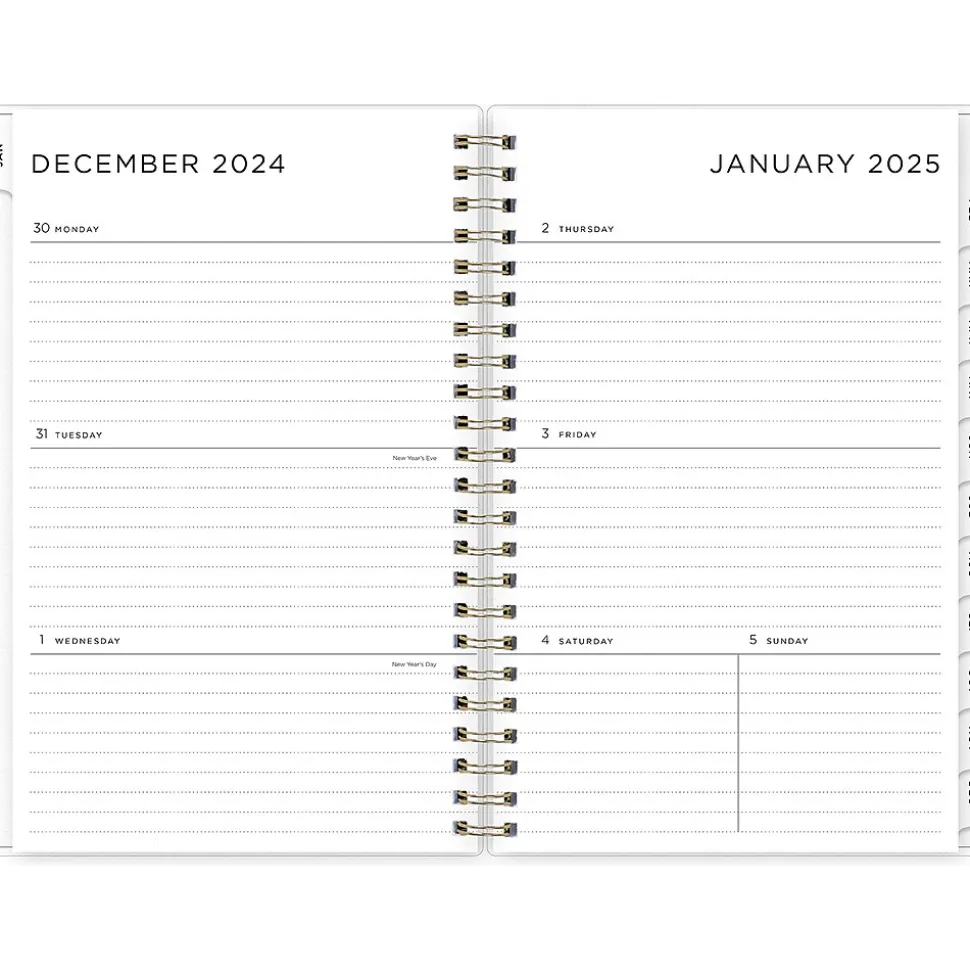 2025 Blue Sky Marble Purple 5" x 8" Weekly & Monthly Planner, Plastic Cover, Purple/Pink (148250)