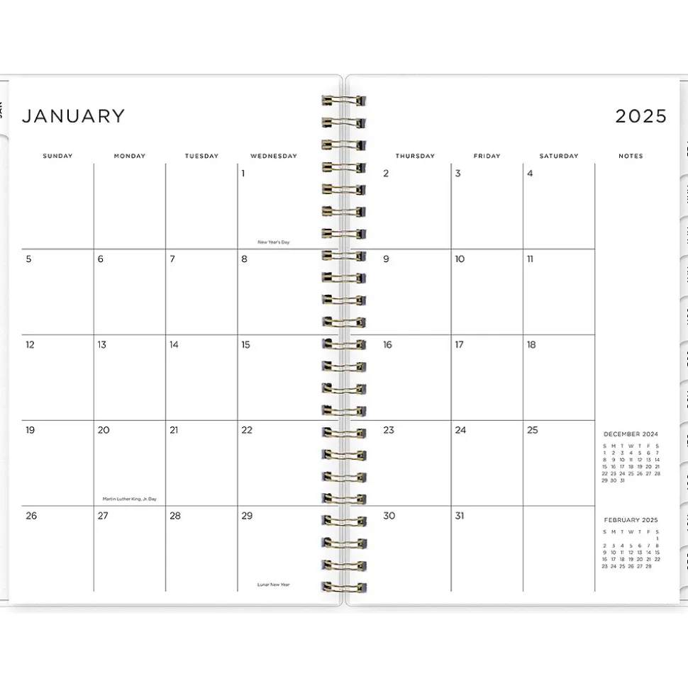 2025 Blue Sky Marble Purple 5" x 8" Weekly & Monthly Planner, Plastic Cover, Purple/Pink (148250)