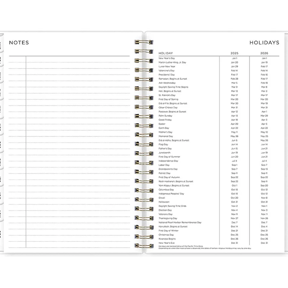 2025 Blue Sky Marble Purple 5" x 8" Weekly & Monthly Planner, Plastic Cover, Purple/Pink (148250)