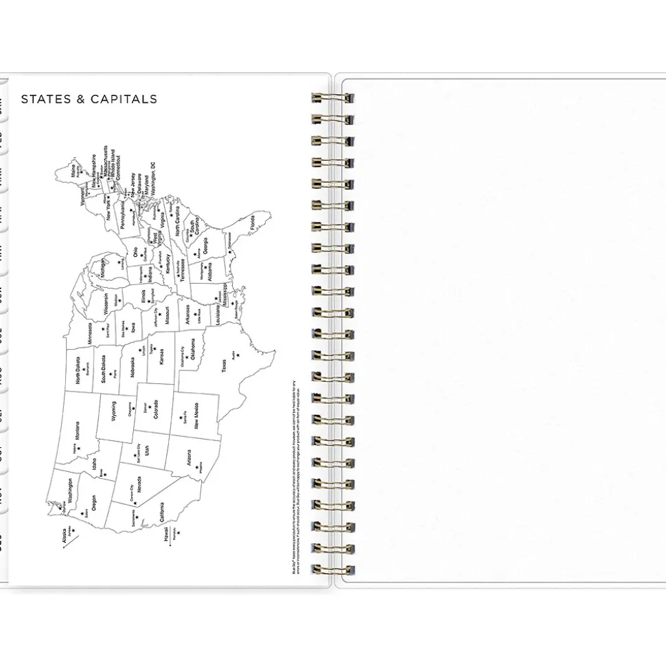 2025 Blue Sky Marble Purple 5" x 8" Weekly & Monthly Planner, Plastic Cover, Purple/Pink (148250)