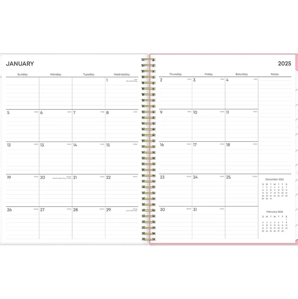 2025 Blue Sky Mimi Pink 8.5" x 11" Weekly & Monthly Planner, Plastic Cover, Pink/Dark Blue (137264-25)