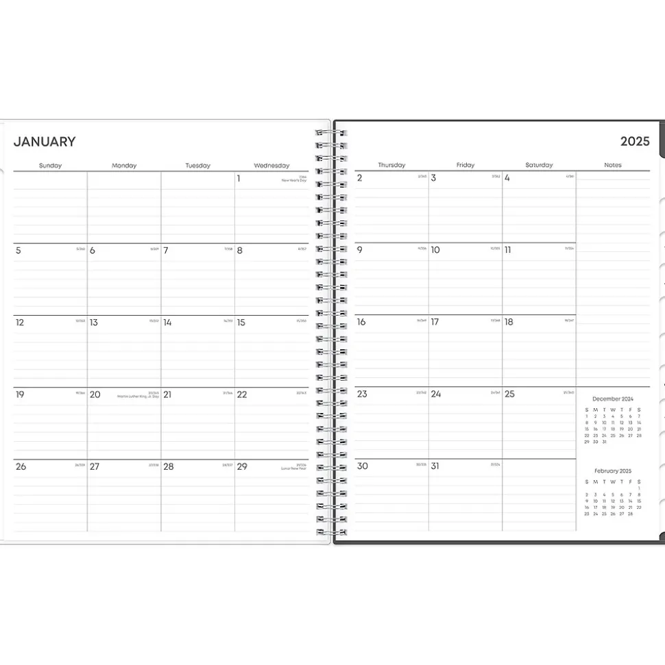 2025 Blue Sky Montauk 8.5" x 11" Weekly & Monthly Planner, Plastic Cover, Gray/Beige (133874-25)