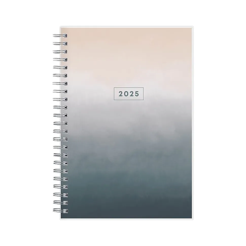 2025 Blue Sky Montauk 5" x 8" Weekly & Monthly Planner, Plastic Cover, Gray/Beige (133875-25)