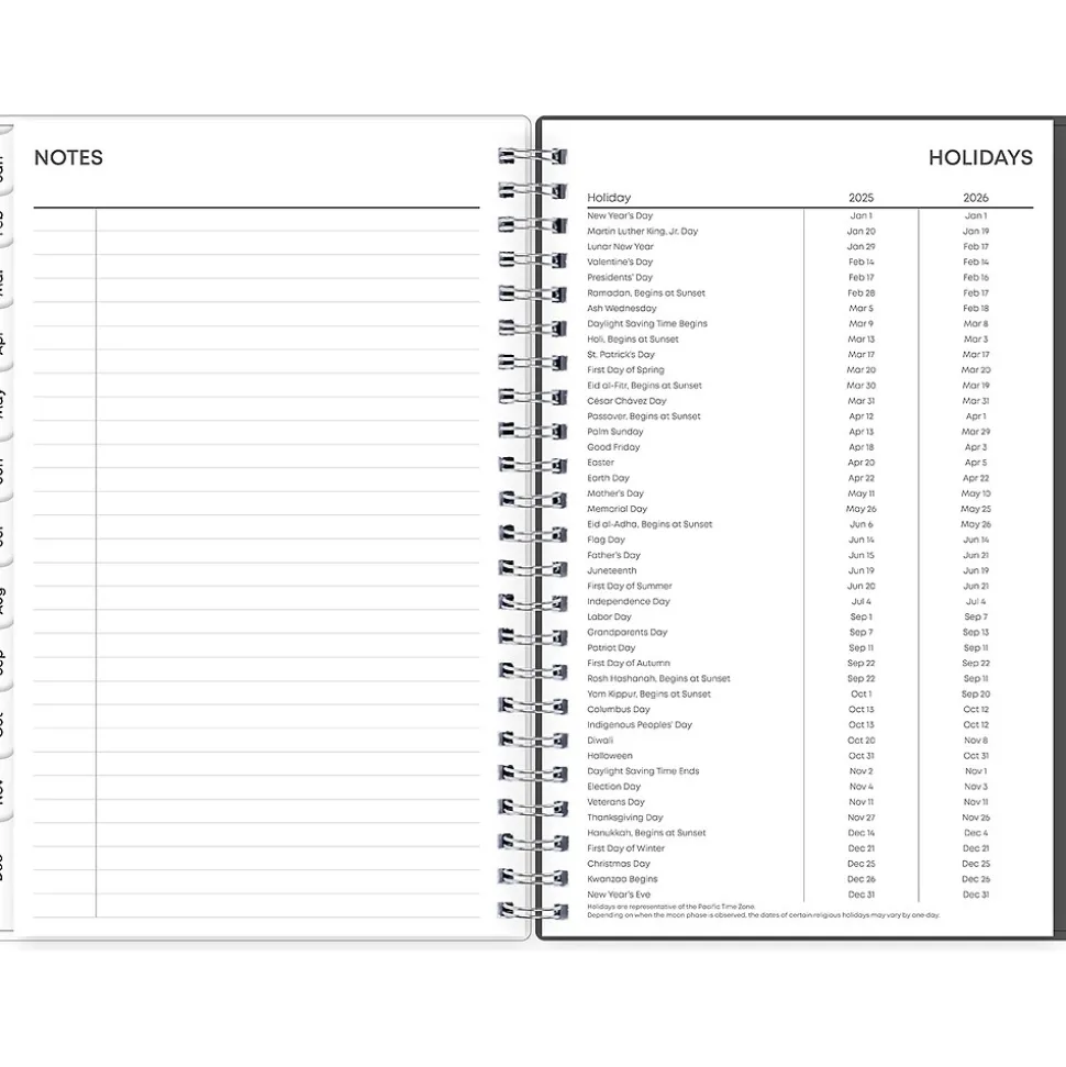 2025 Blue Sky Montauk 5" x 8" Weekly & Monthly Planner, Plastic Cover, Gray/Beige (133875-25)