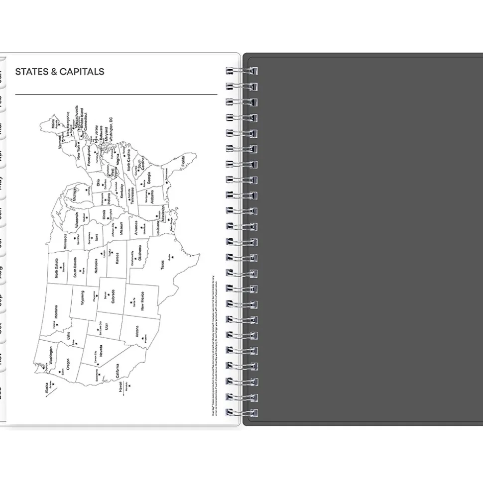2025 Blue Sky Montauk 5" x 8" Weekly & Monthly Planner, Plastic Cover, Gray/Beige (133875-25)