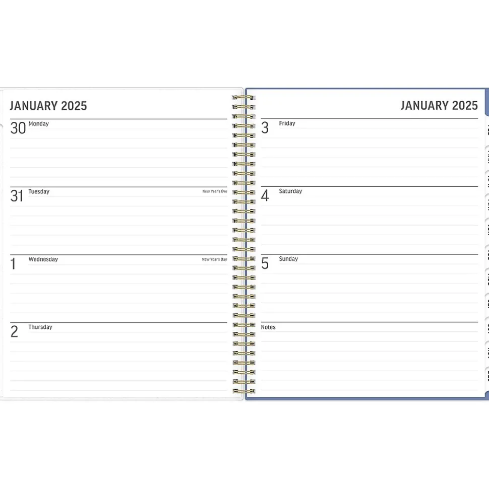 2025 Blue Sky Nalakina 8.5" x 11" Weekly & Monthly Planner, Plastic Cover, Blue/Green (149081)