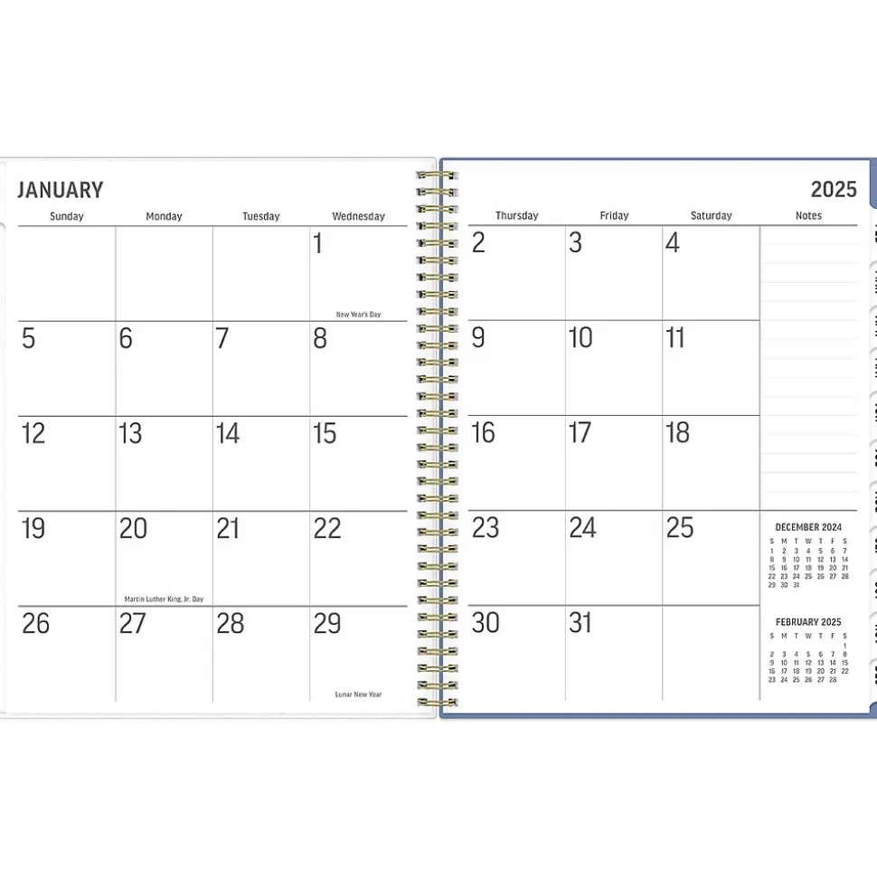 2025 Blue Sky Nalakina 8.5" x 11" Weekly & Monthly Planner, Plastic Cover, Blue/Green (149081)