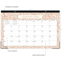 2025 Blue Sky Natalya 17" x 11" Monthly Desk Pad Calendar, Pink/White (148771-25)