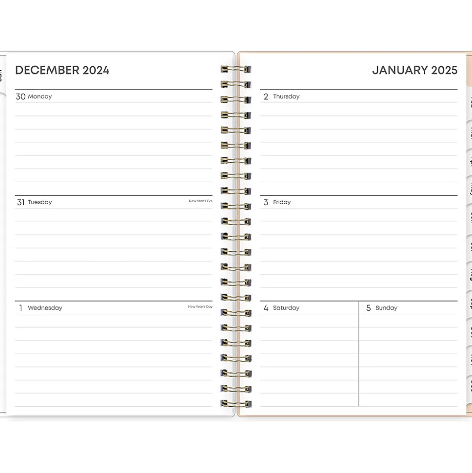 2025 Blue Sky Natalya 5" x 8" Weekly & Monthly Planner, Plastic Cover, Pink/White (148769-25)