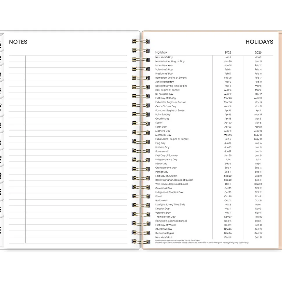 2025 Blue Sky Natalya 5" x 8" Weekly & Monthly Planner, Plastic Cover, Pink/White (148769-25)