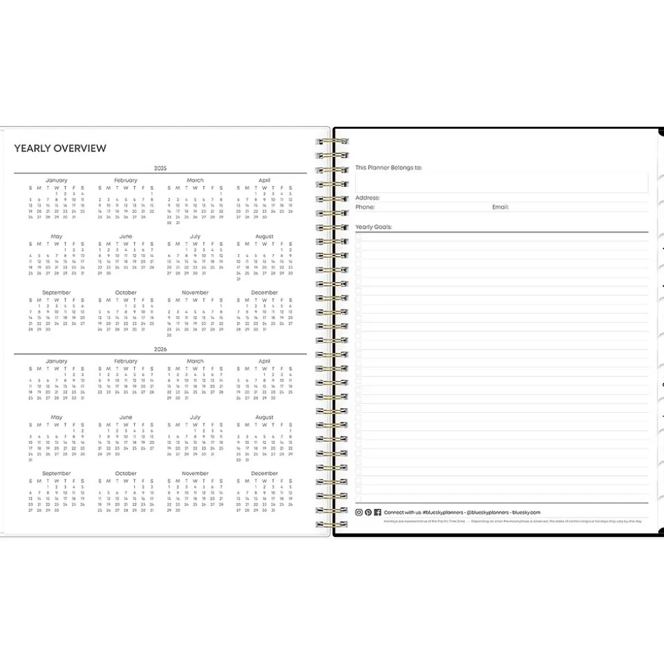 2025 Blue Sky Nevaeh 8" x 10" Monthly Planner, Plastic Cover, Multicolor (143947-25)