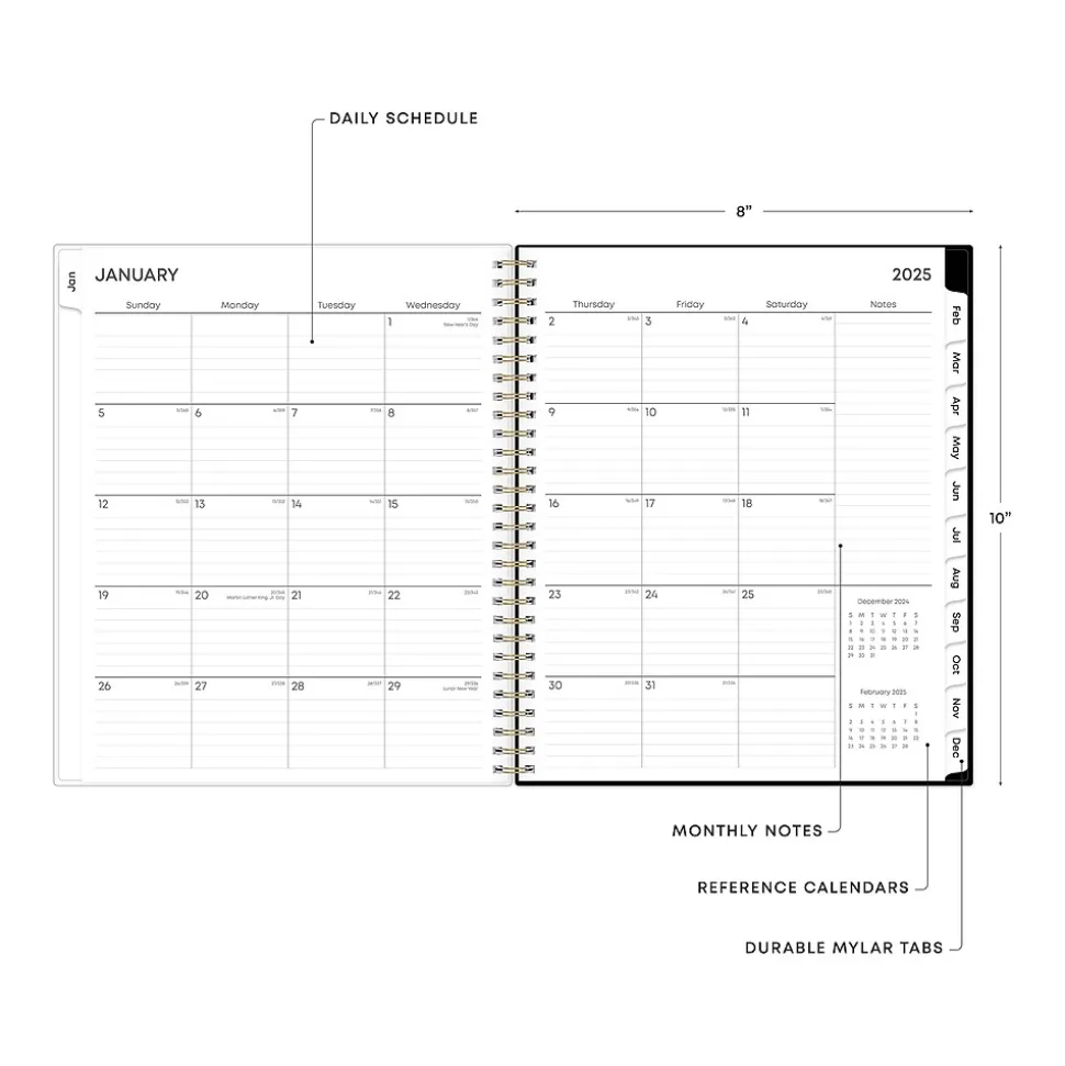 2025 Blue Sky Nevaeh 8" x 10" Monthly Planner, Plastic Cover, Multicolor (143947-25)