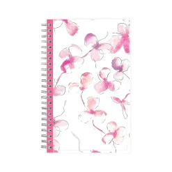 2025 Blue Sky Orchid 5" x 8" Weekly & Monthly Planner, Plastic Cover, White/Pink (142084-25)