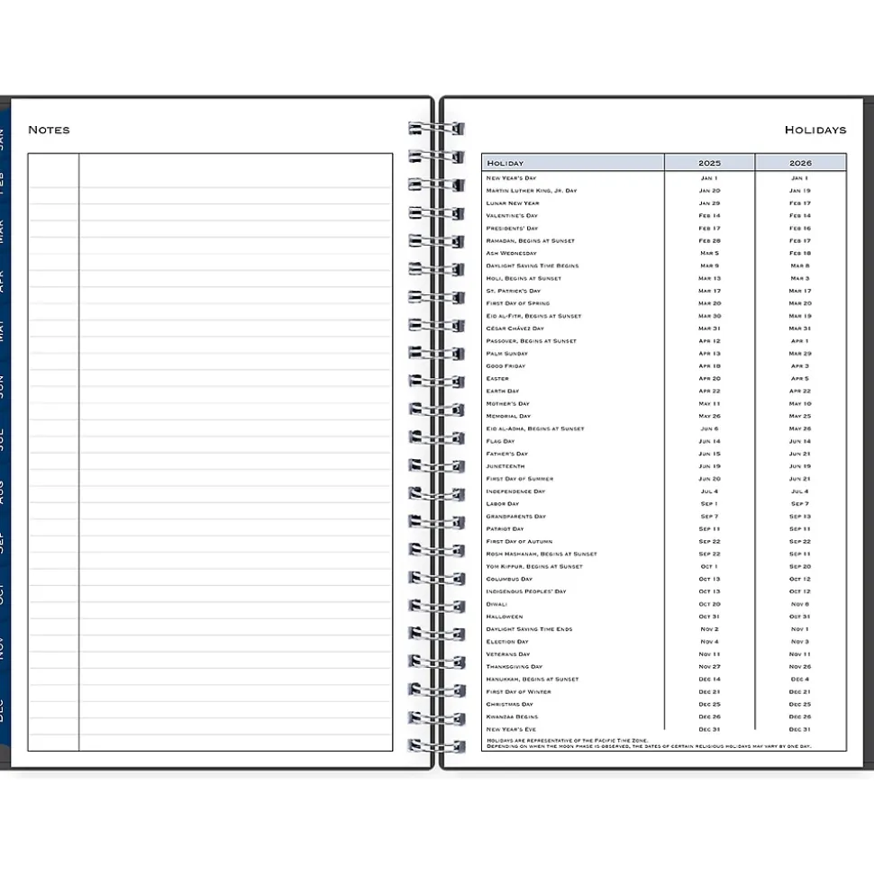 2025 Blue Sky Passages 5.88" x 8.63" Weekly & Monthly Planner, Plastic Cover, Charcoal Gray (100010-25)