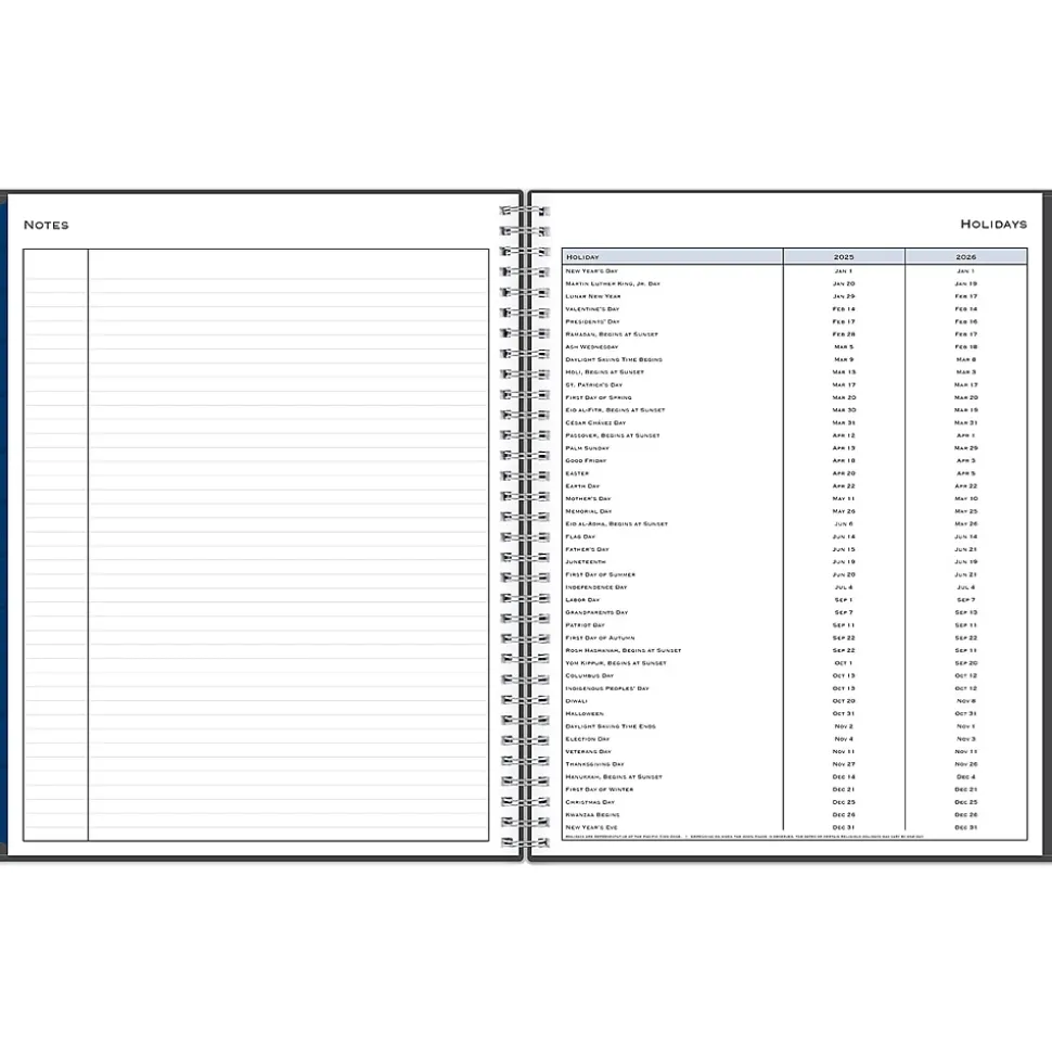 2025 Blue Sky Passages 8.5" x 11" Weekly & Monthly Appointment Book, Plastic Cover, Charcoal Gray (100009-25)