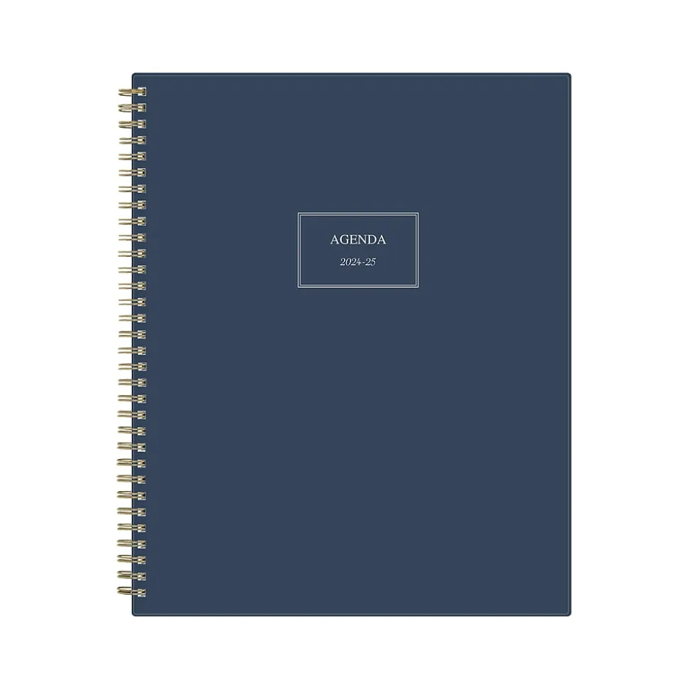 2024-2025 Blue Sky Pucker 8.5" x 11" Academic Weekly & Monthly Planner, Plastic Cover, Navy (146759)