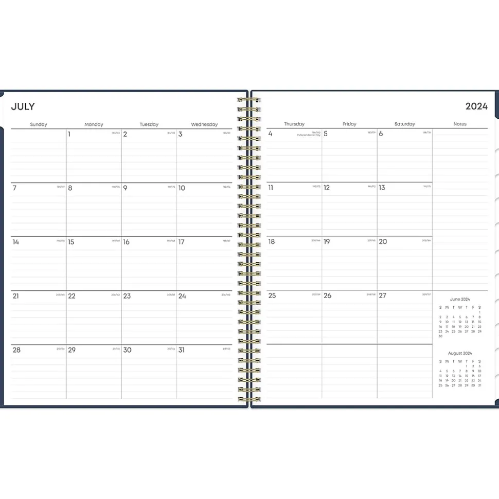 2024-2025 Blue Sky Pucker 8.5" x 11" Academic Weekly & Monthly Planner, Plastic Cover, Navy (146759)