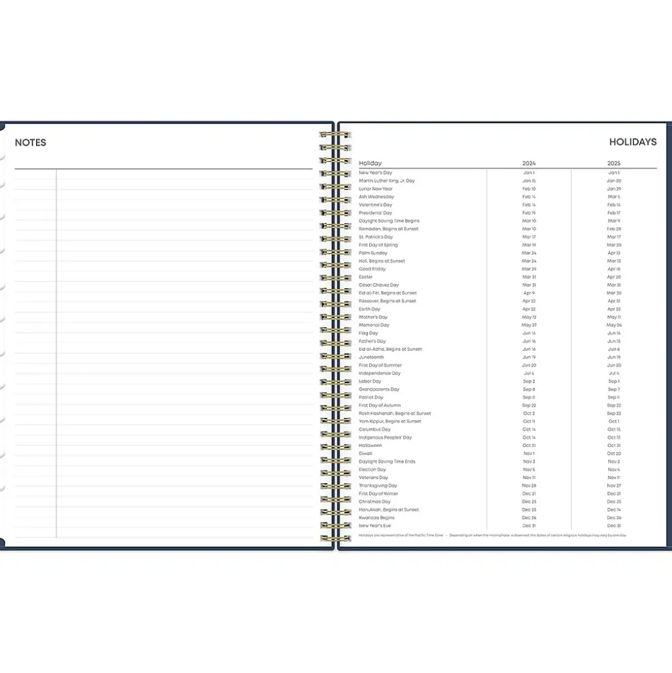 2024-2025 Blue Sky Pucker 8.5" x 11" Academic Weekly & Monthly Planner, Plastic Cover, Navy (146759)