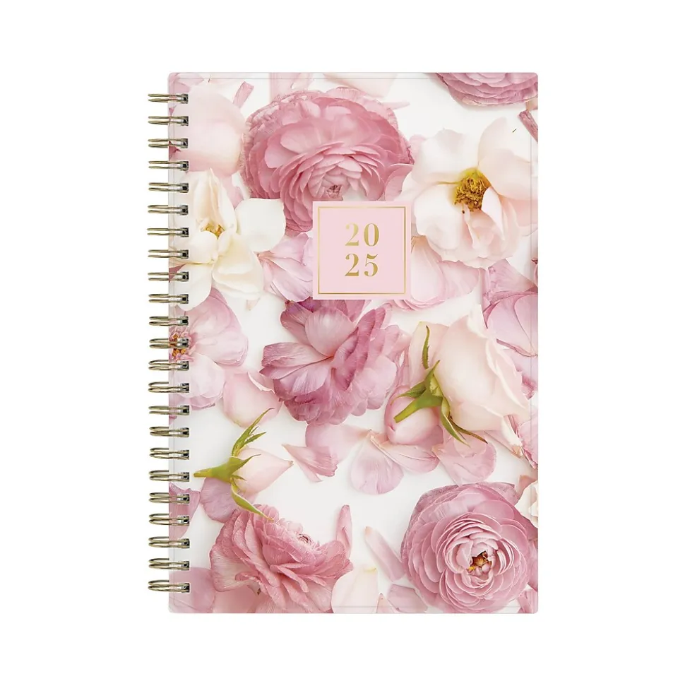 2025 Blue Sky Rachel Parcell Rose 5" x 8" Weekly & Monthly Planner, Plastic Cover, Multicolor (148189)