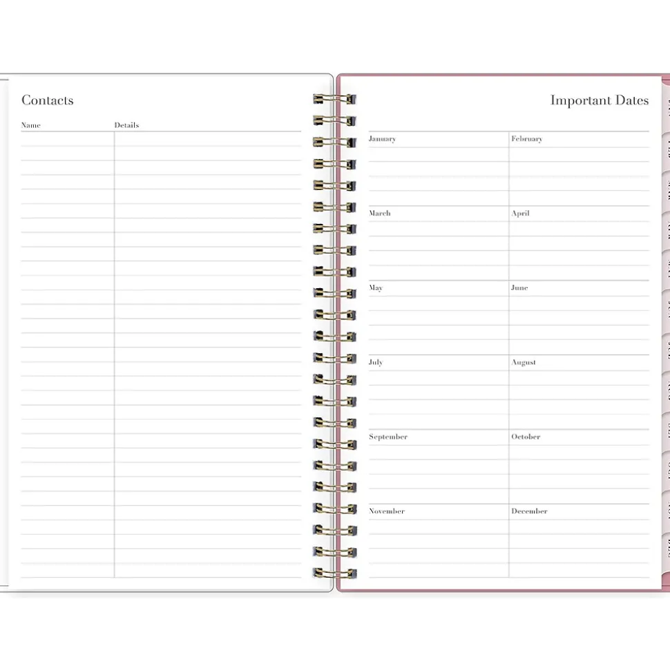 2025 Blue Sky Rachel Parcell Rose 5" x 8" Weekly & Monthly Planner, Plastic Cover, Multicolor (148189)