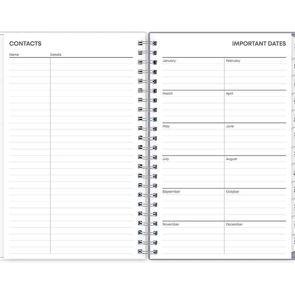 2025 Blue Sky Rue Du Flore 5" x 8" Weekly & Monthly Planner, Plastic Cover, Green/Purple (101603-25)