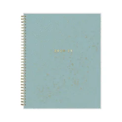 2024-2025 Blue Sky Splatter Dot Jade 8.5" x 11" Academic Weekly & Monthly Planner, Plastic Cover, Mint/Gold (149043-A25)