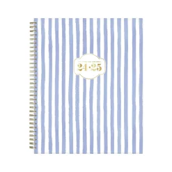 2024-2025 Blue Sky The House That Lars Built Blue Stripe 8.5" x 11" Academic Weekly & Monthly Planner, White/Blue (149846)