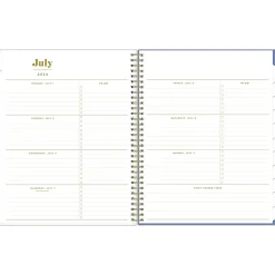 2024-2025 Blue Sky The House That Lars Built Blue Stripe 8.5" x 11" Academic Weekly & Monthly Planner, White/Blue (149846)