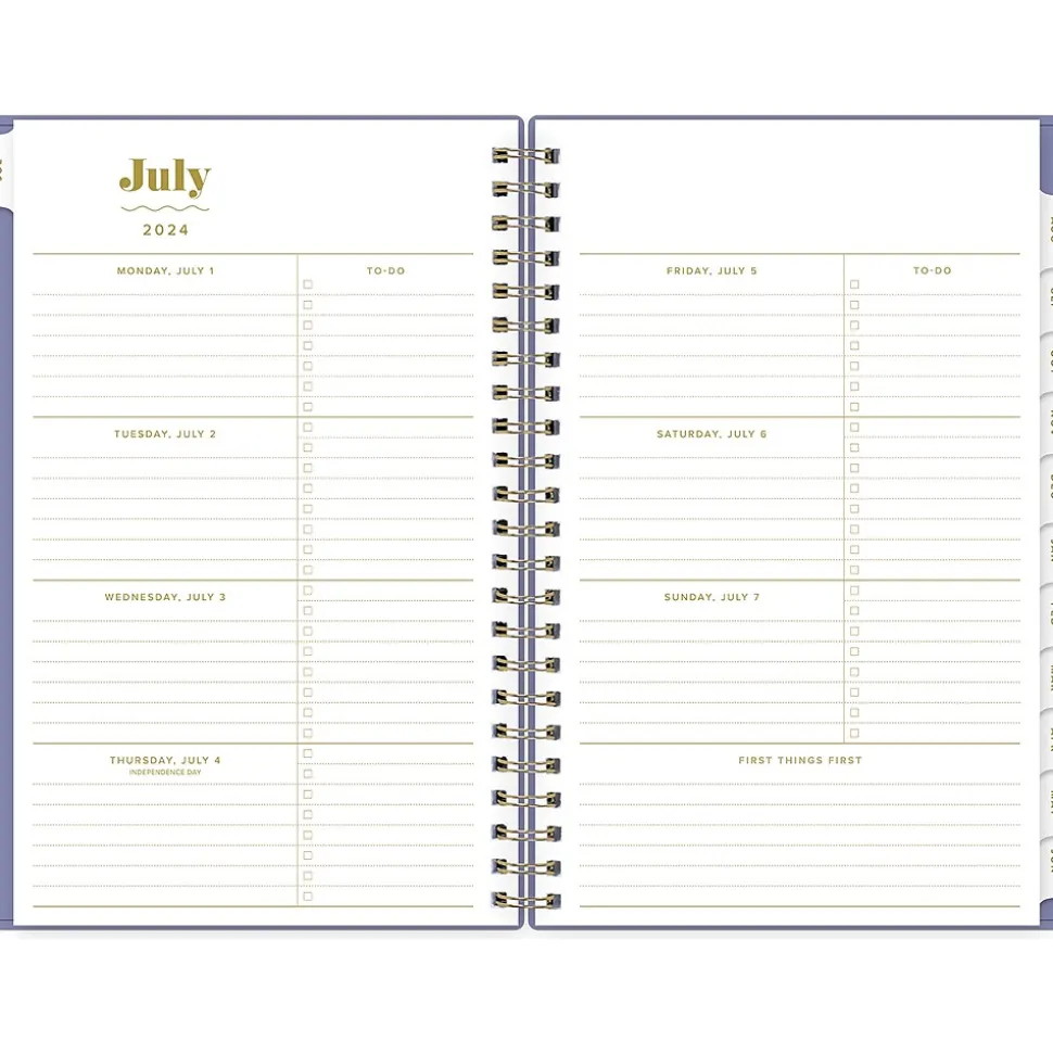 2024-2025 Blue Sky The House That Lars Built Mystic Violet 5" x 8" Academic Weekly & Monthly Planner, Plastic Cover