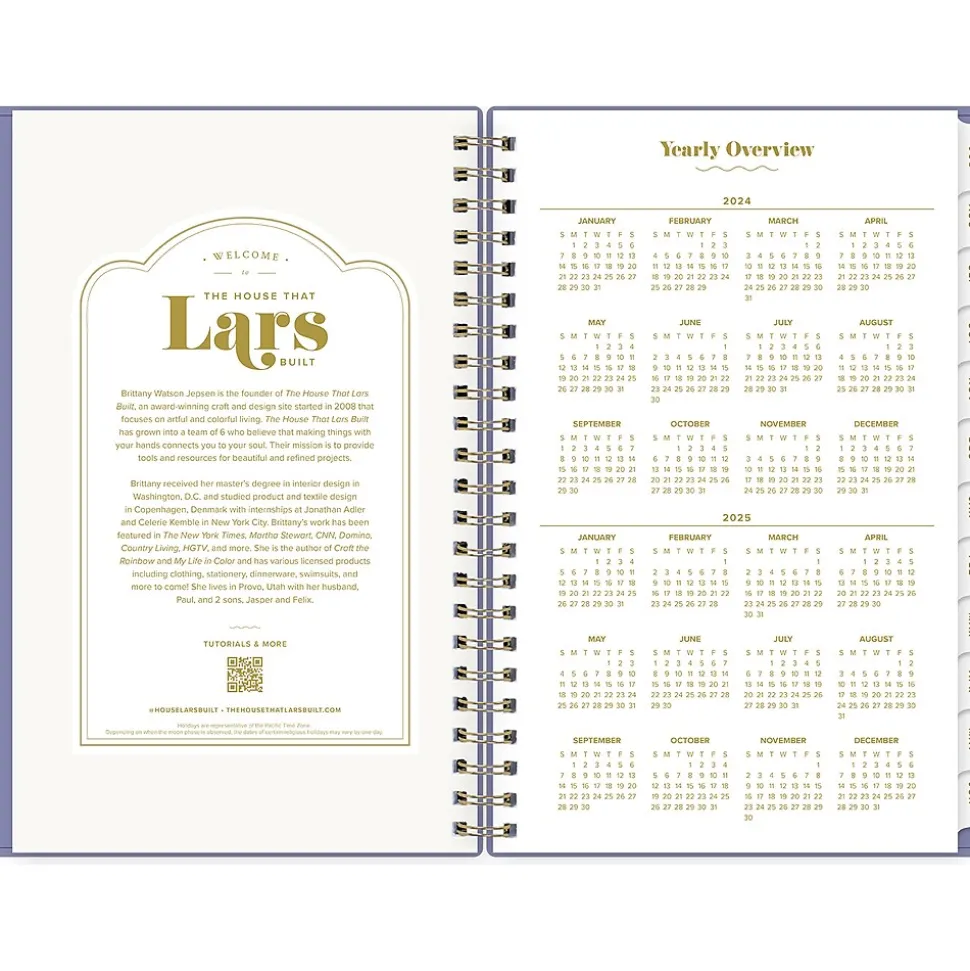 2024-2025 Blue Sky The House That Lars Built Mystic Violet 5" x 8" Academic Weekly & Monthly Planner, Plastic Cover