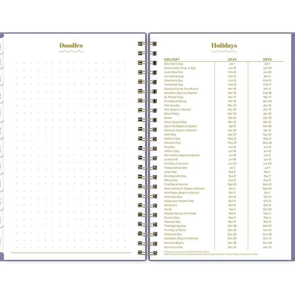 2024-2025 Blue Sky The House That Lars Built Mystic Violet 5" x 8" Academic Weekly & Monthly Planner, Plastic Cover