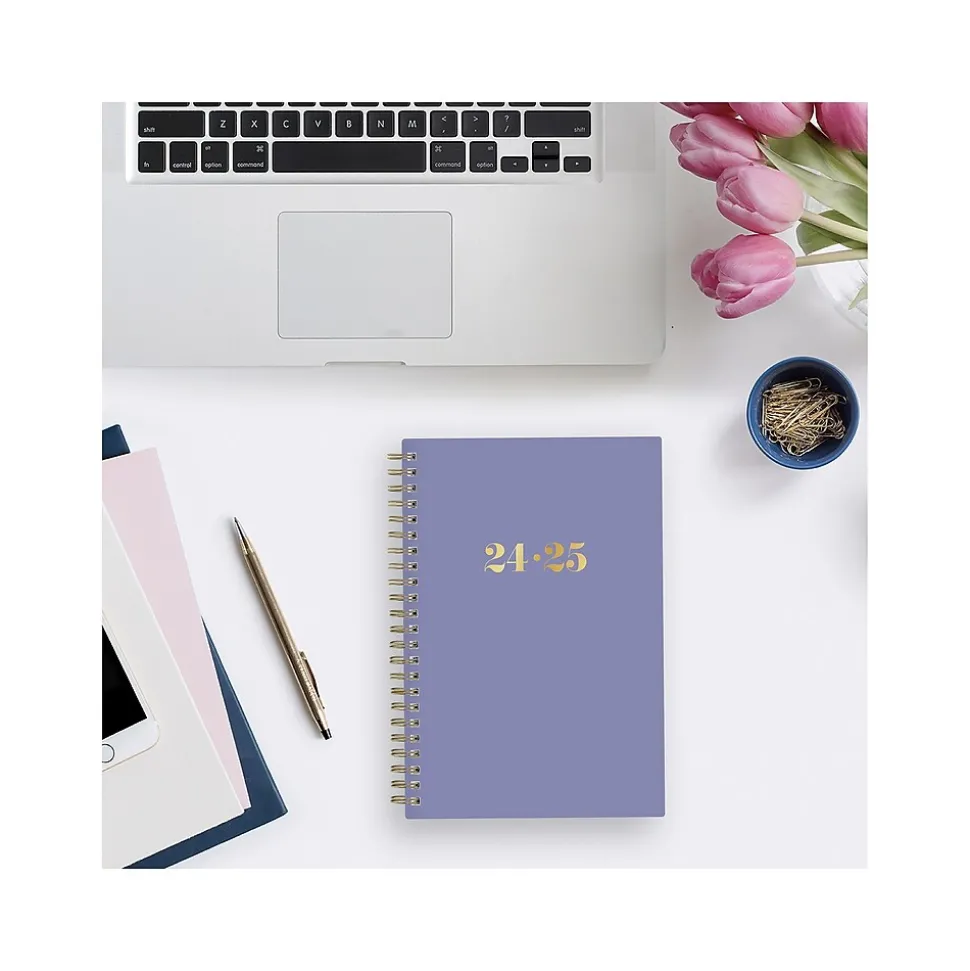 2024-2025 Blue Sky The House That Lars Built Mystic Violet 5" x 8" Academic Weekly & Monthly Planner, Plastic Cover