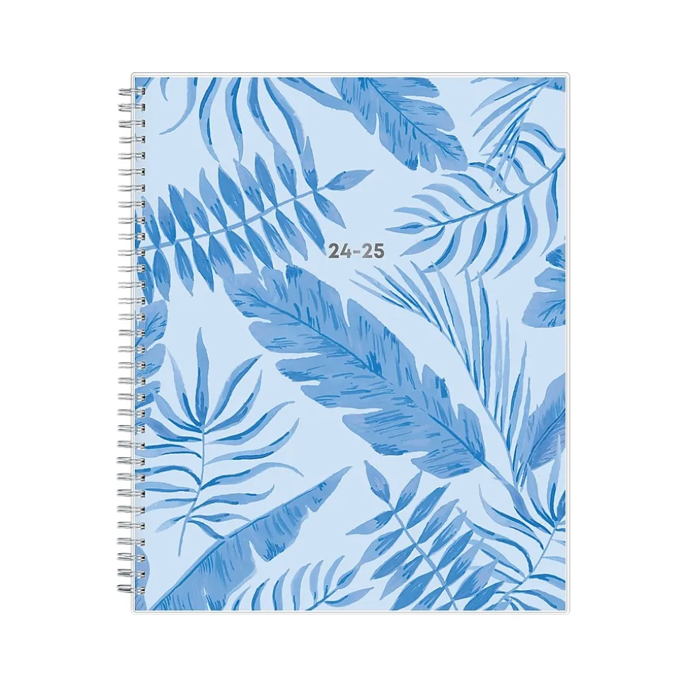 2024-2025 Blue Sky Tropics Blue 8.5" x 11" Academic Weekly & Monthly Planner, Plastic Cover, Blue (149859)