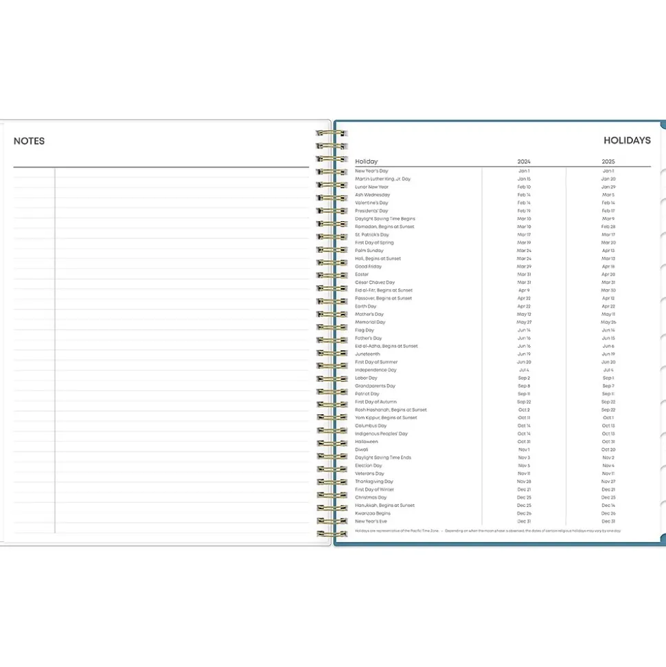 2024-2025 Blue Sky Tropics Blue 8.5" x 11" Academic Weekly & Monthly Planner, Plastic Cover, Blue (149859)