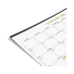 2025 Blueline Colorful 22" x 17" Monthly Desk Pad Calendar, White/Gold (100024-25)