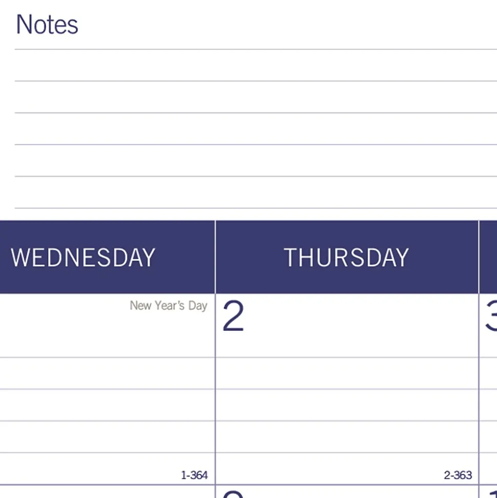 2025 Blueline DuraGlobe 22" x 17" Monthly Desk Pad Calendar, White/Blue (C177227)