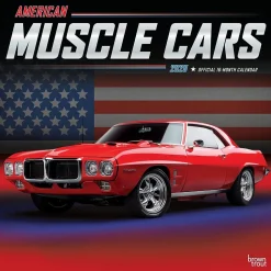2025 BrownTrout American Muscle Cars 12" x 12" Monthly Square Wall Calendar (9781975479640)