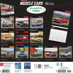 2025 BrownTrout American Muscle Cars 12" x 12" Monthly Square Wall Calendar (9781975479640)
