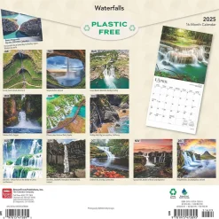 2025 BrownTrout Waterfalls 12" x 12" Monthly Wall Calendar (9781975475895)