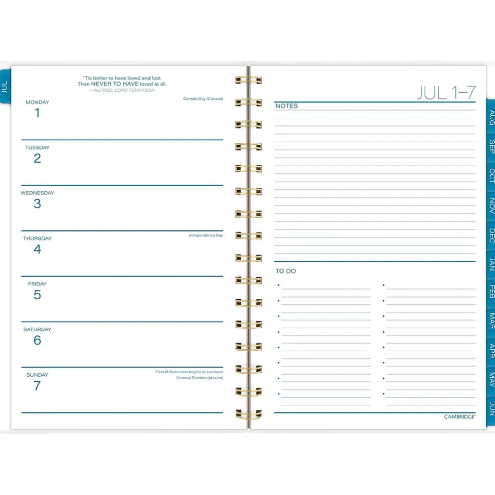 2024-2025 Cambridge Chromatic 5.5" x 8.5" Academic Weekly & Monthly Planner, Poly Cover, Multicolor (1715-200A-25)