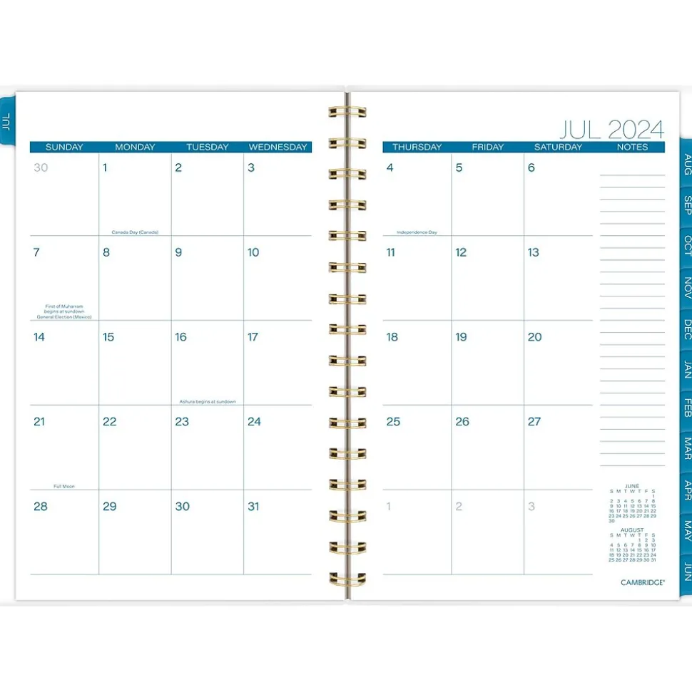 2024-2025 Cambridge Chromatic 5.5" x 8.5" Academic Weekly & Monthly Planner, Poly Cover, Multicolor (1715-200A-25)