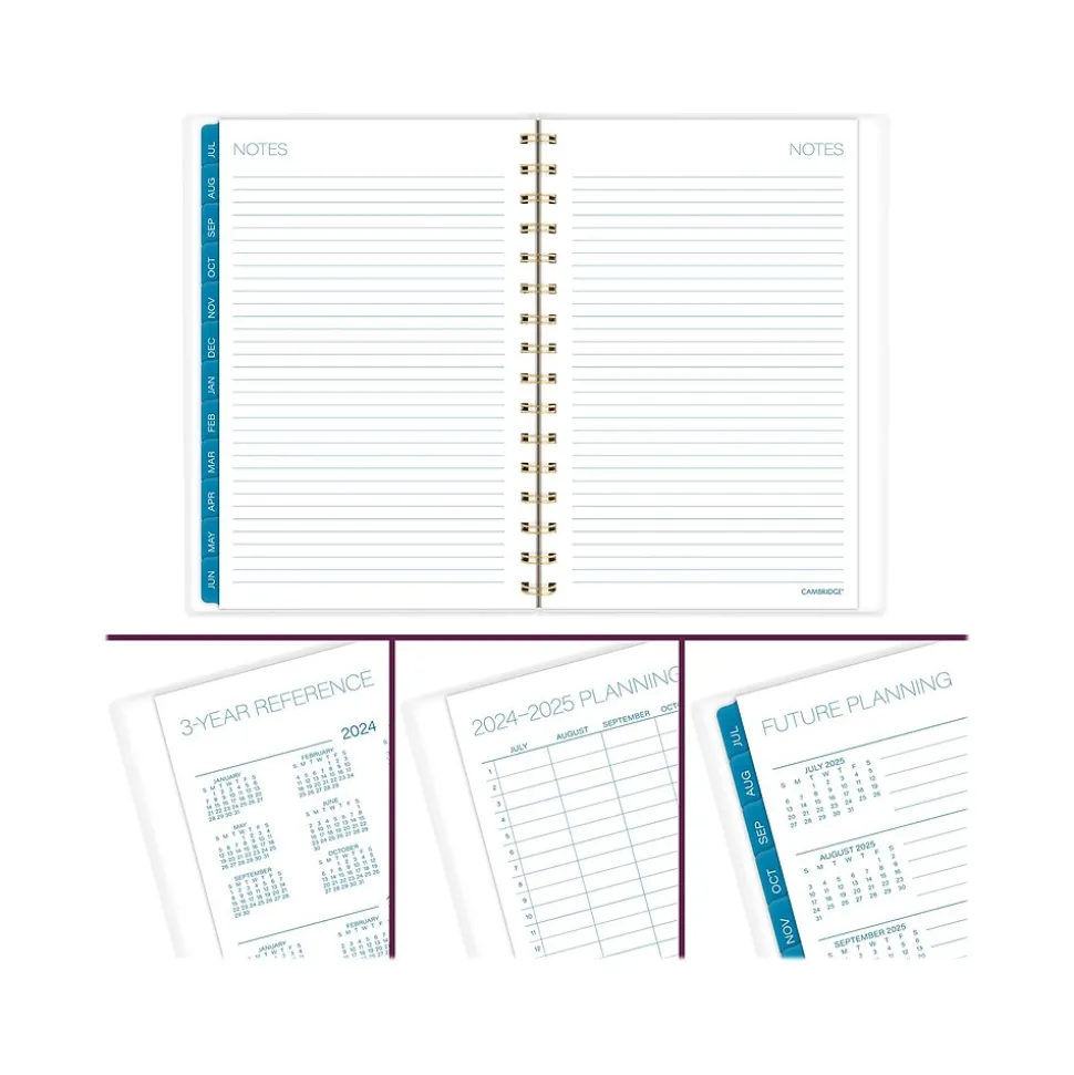 2024-2025 Cambridge Chromatic 5.5" x 8.5" Academic Weekly & Monthly Planner, Poly Cover, Multicolor (1715-200A-25)