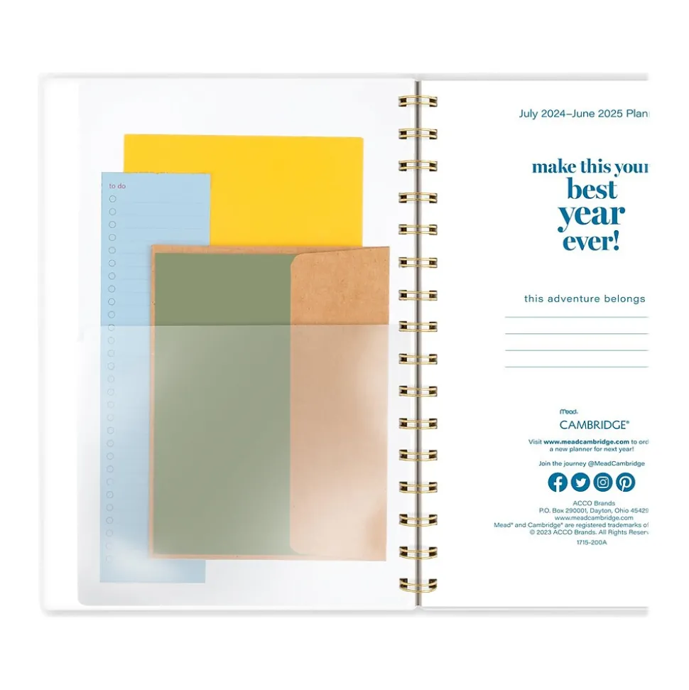 2024-2025 Cambridge Chromatic 5.5" x 8.5" Academic Weekly & Monthly Planner, Poly Cover, Multicolor (1715-200A-25)