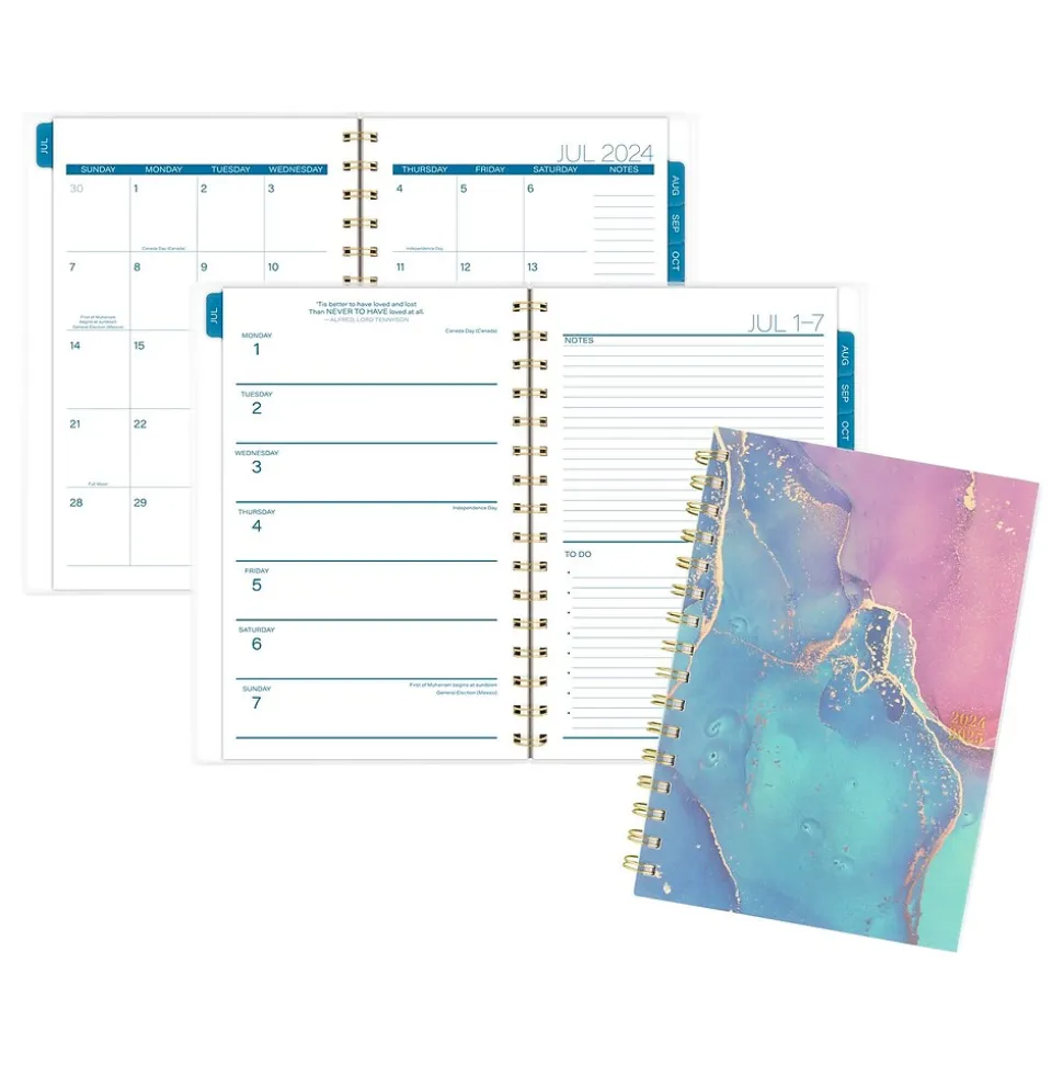 2024-2025 Cambridge Chromatic 5.5" x 8.5" Academic Weekly & Monthly Planner, Poly Cover, Multicolor (1715-200A-25)