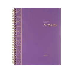 2024-2025 Cambridge WorkStyle Balance Purple Swirl 8.5" x 11" Academic Weekly & Monthly Planner, Poly Cover, Purple/Gold