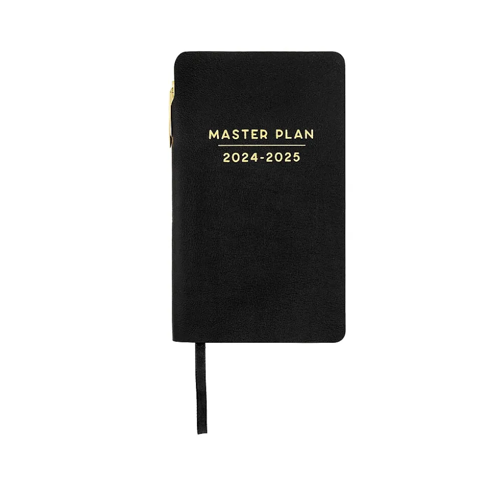 2024-2025 Eccolo 4.25" x 7.5" Academic Weekly Planner, Faux Leather Cover, Black (AY25-401G)