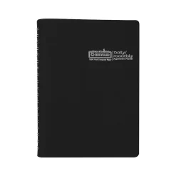 2025 House of Doolittle 7" x 10" Daily & Monthly Planner, Faux Leather Cover, Black (289632-25)